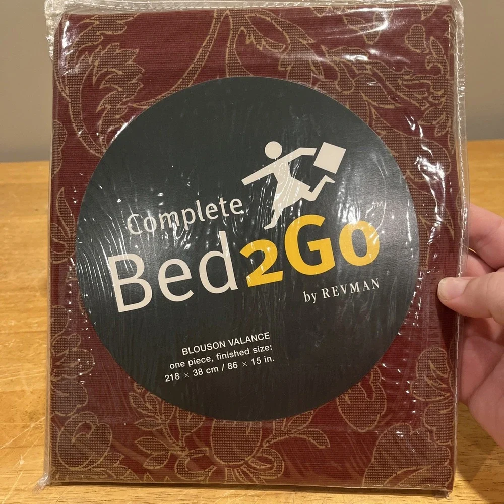 Revman‎ Bed2go Blouson Valance Maroon Floral 86x15